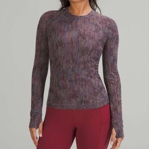 Lululemon Its Rulu Run Long Sleeve Shirt Blue Purple Sweatshirt Pickleball Sweat